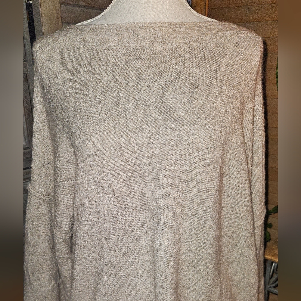 Max Studio Women's Oatmeal Extremely Soft Boat Neck Sweater NWOT
